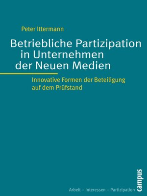 cover image of Betriebliche Partizipation in Unternehmen der Neuen Medien